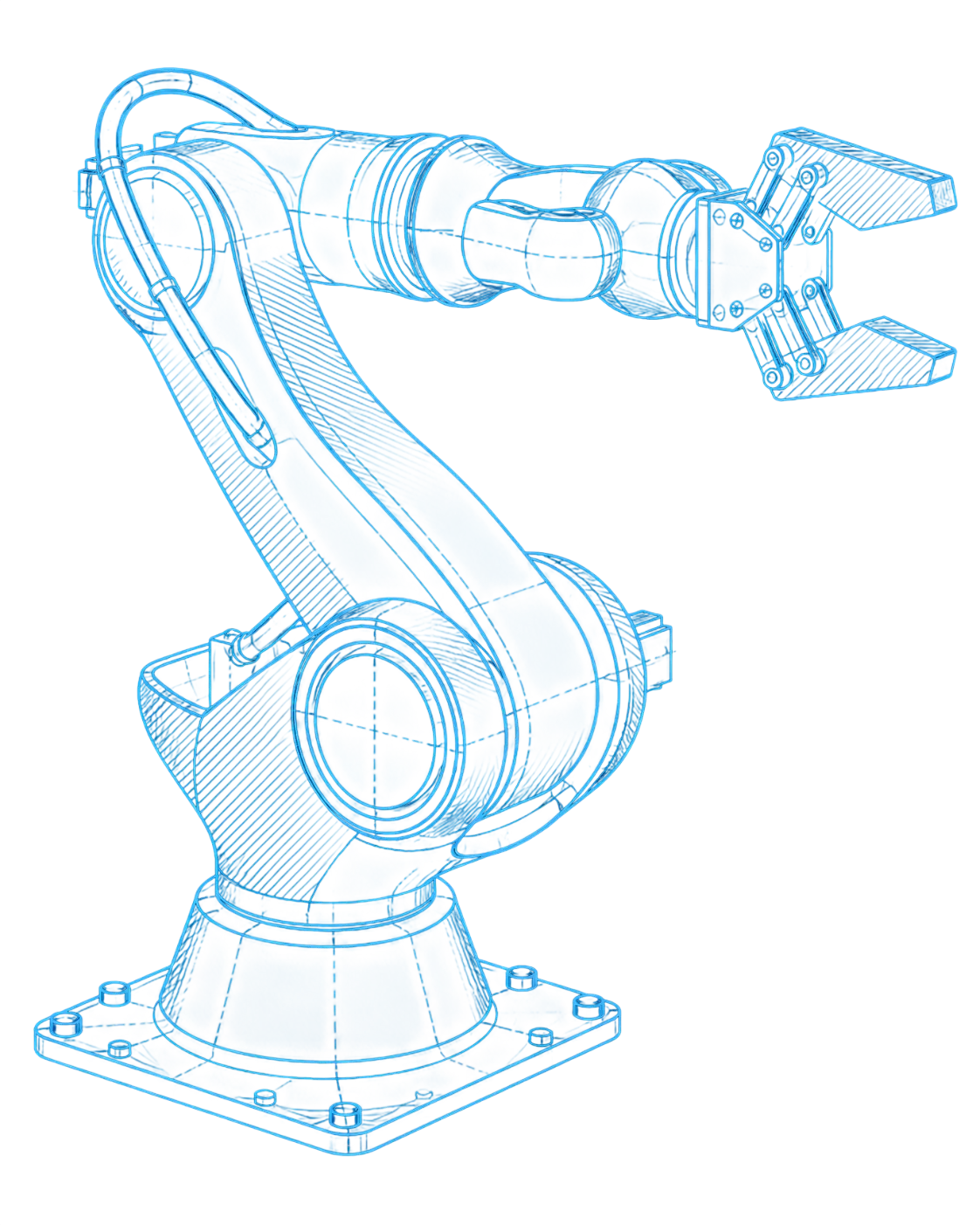Industrial robot operating on a factory floor